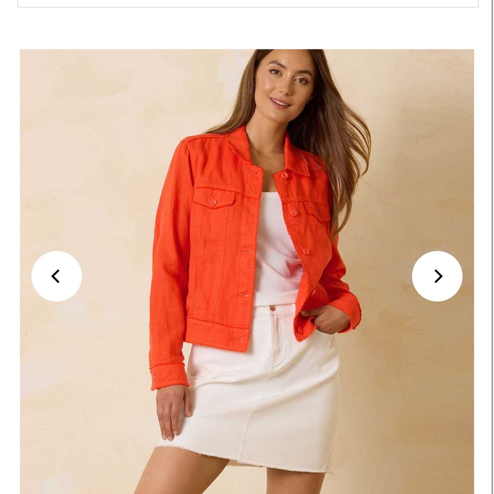 Tommy Bahama Two Palms raw edge linen jacket, size xs